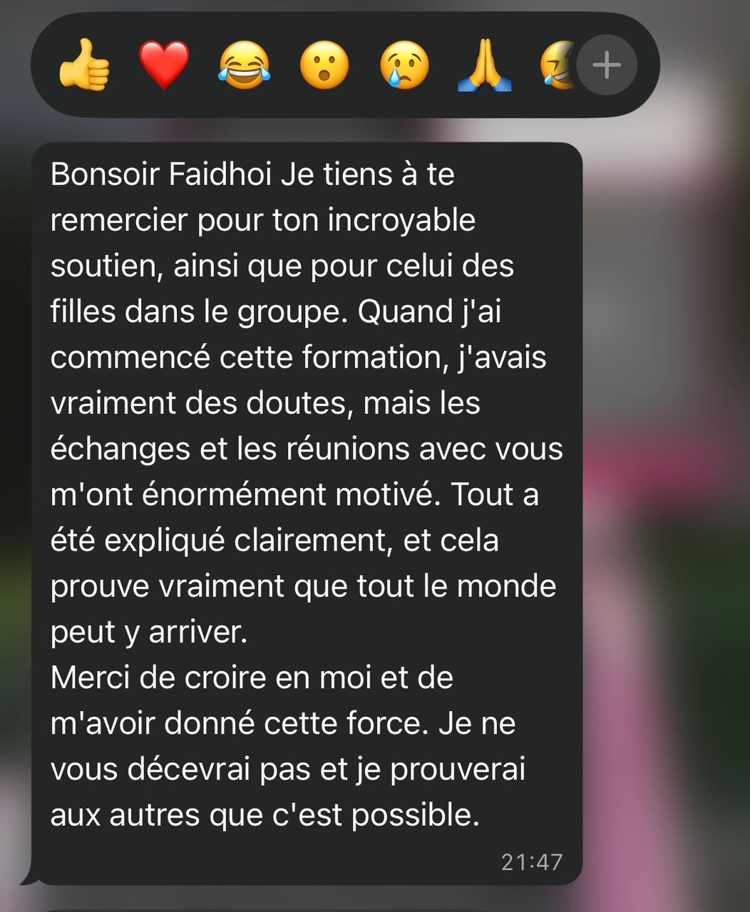 Témoignage WhatsApp